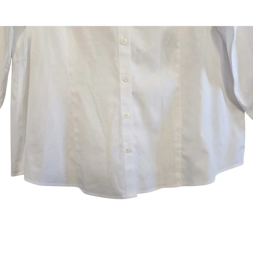 Chicos Classic White No Iron Coolmax All Season Button Down Shirt Size 3, 16/18 - Picture 7 of 11
